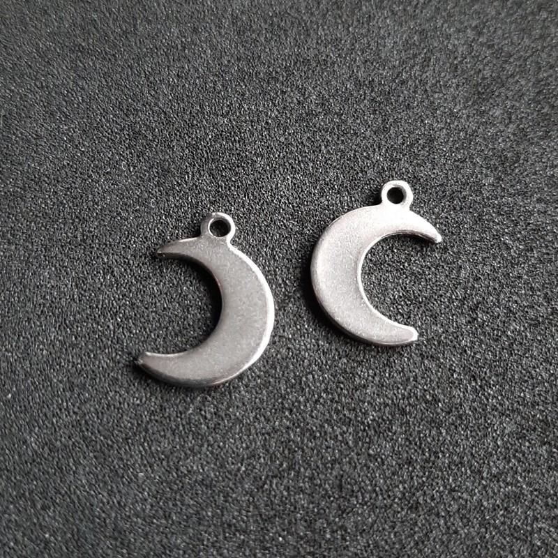 Charm pandantiv otel inoxidabil  luna  16x11mm