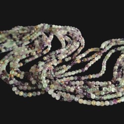 Margele fluorit fațetat 3mm – șirag 18cm