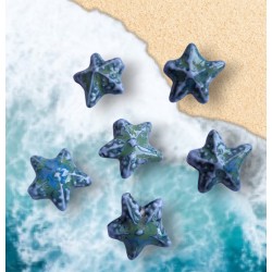 Mărgele porțelan stea de mare albastră 20mm