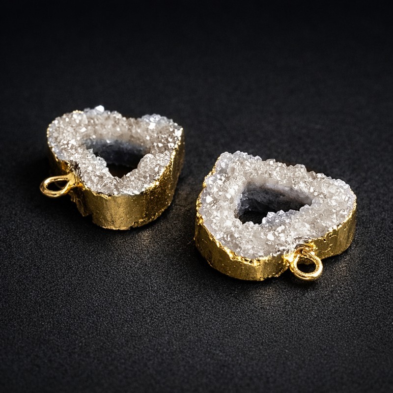 Pandantiv inima, agat druzy 21x18mm