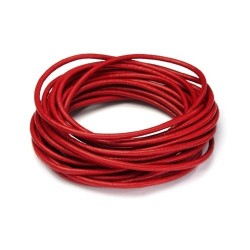 Snur piele, rosu 2mm (1m)