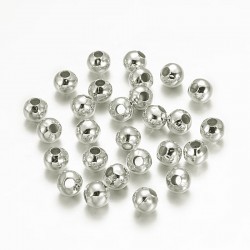 Distantere sfere argintii, 3mm (10 buc)