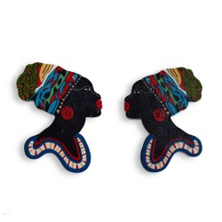 Pandantive pereche, femeie africana 55x50mm (2 bucati)