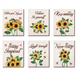 6 printuri motivationale cu floarea soarelui 25x20cm