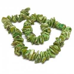Margele scoica,forme neregulate, verde lime 10-20mm (18cm)