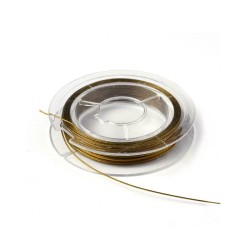 Fir tiger tail, otel inoxidabil siliconat auriu inchis, 0.45mm (10m)